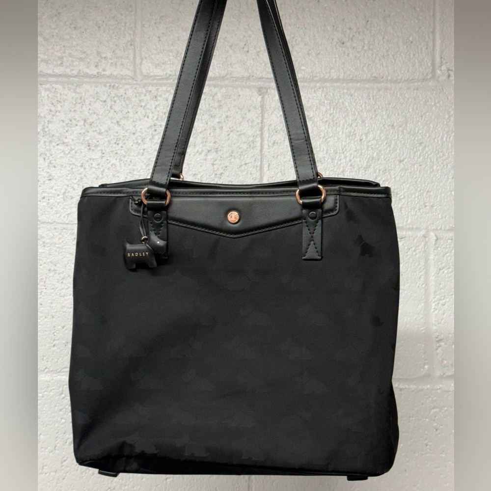 RADLEY LONDON Black Tote Bag with Rose Gold Hardware